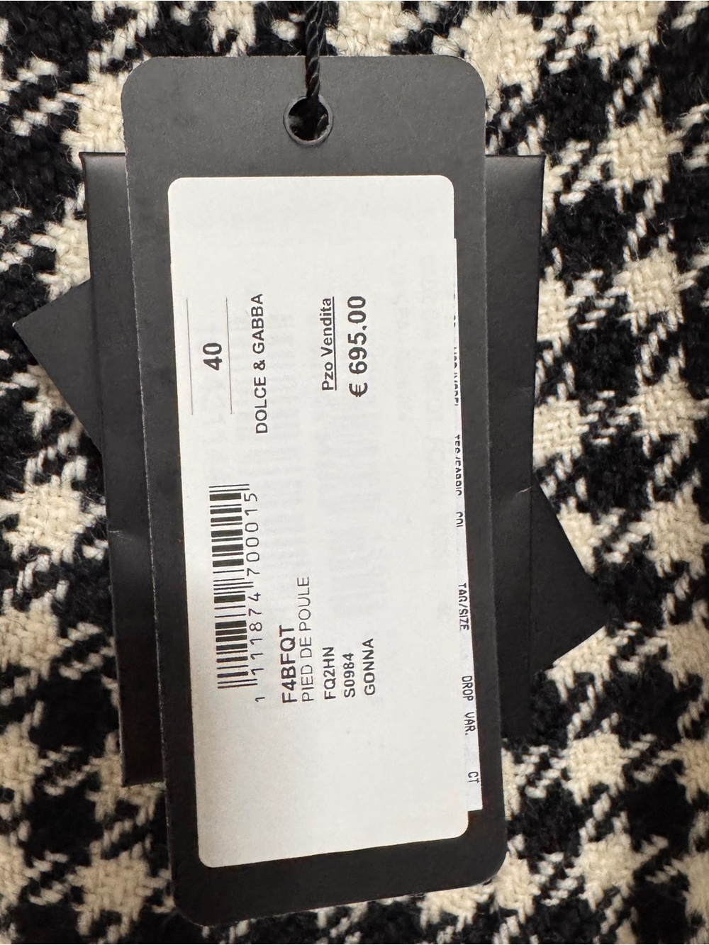 Dolce & Gabbana Black and White Houndstooth Skirt Set - Picture 5 of 11
